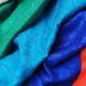 Шовк жаккард двохсторонній лисття голубий